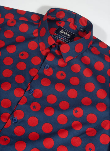 Pomodoro Print Half Sleeves Slim Fit Shirt