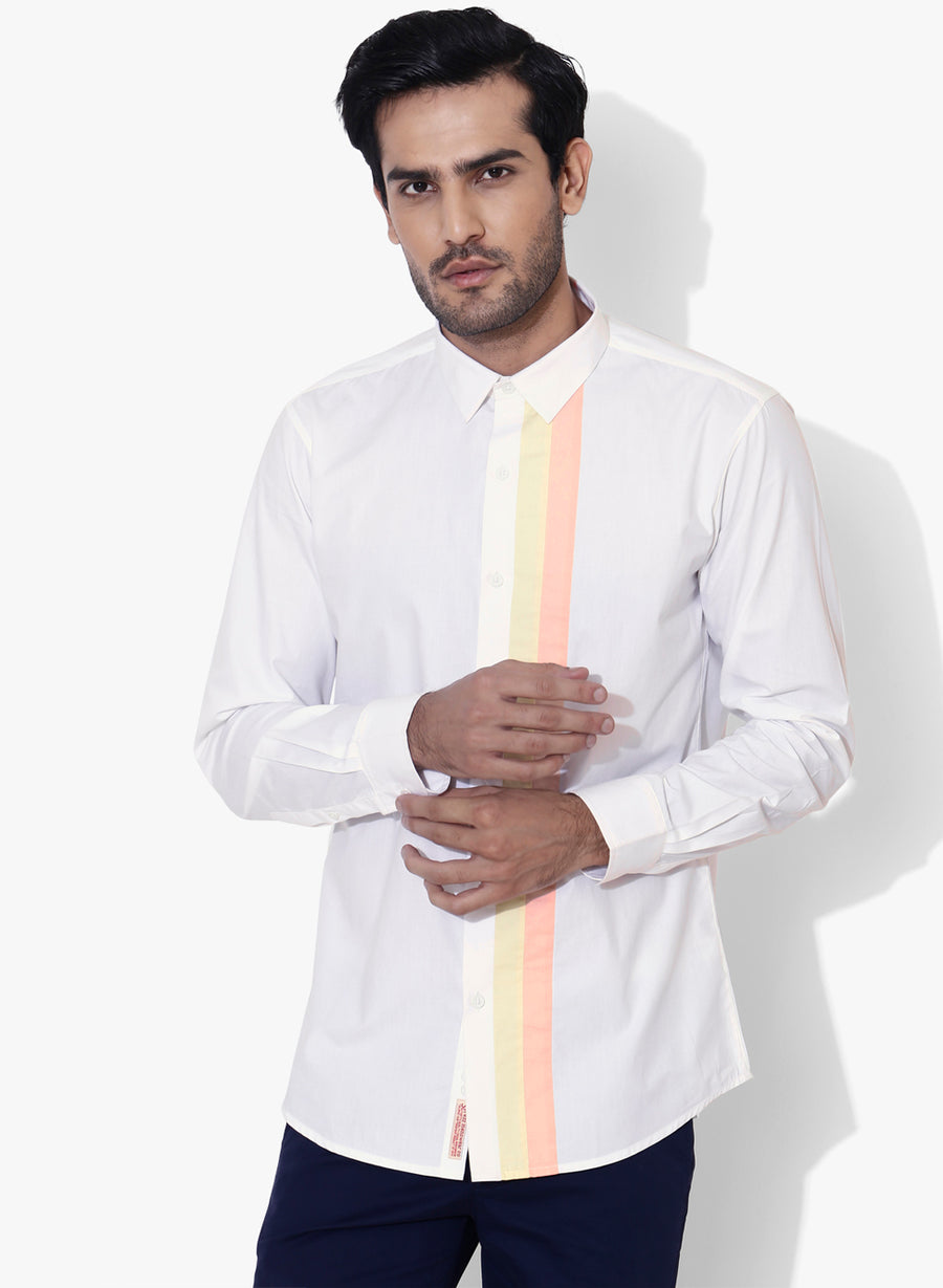 Minimo Color Block Full Sleeve Slim Fit Shirt