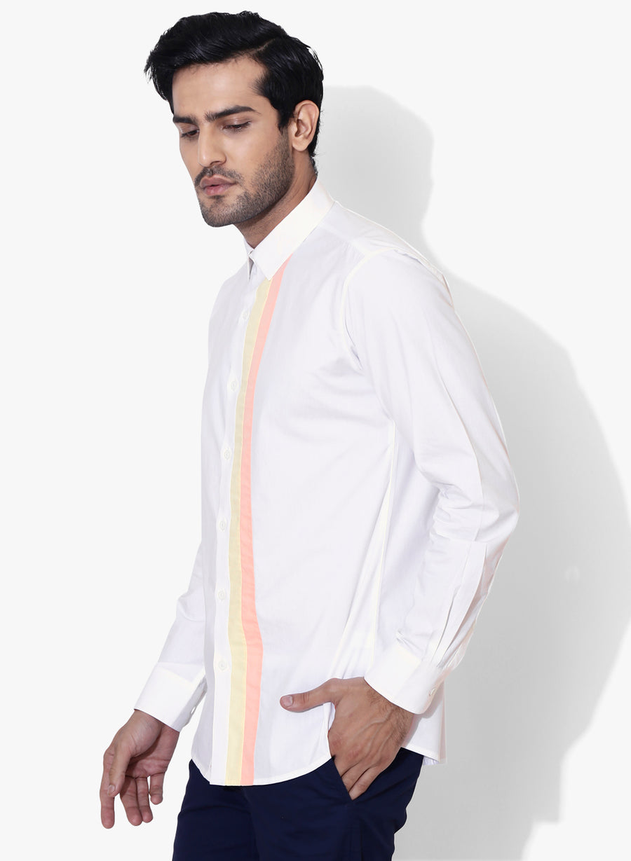 Minimo Color Block Full Sleeve Slim Fit Shirt