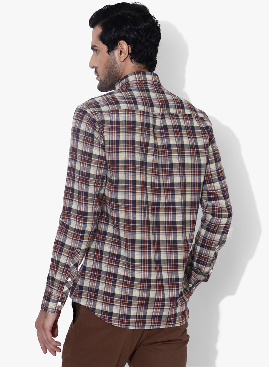 Hipster Brushed Check Button Down Shirt