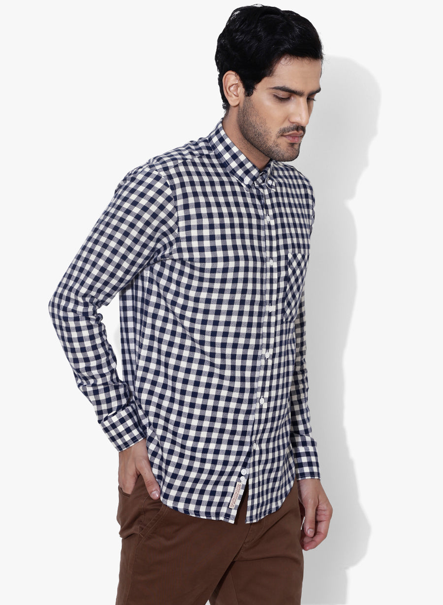 Light Gingham Flannel Button Down Shirt