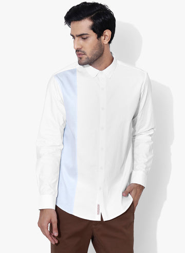 Buroku Color Block Cutaway Collar Shirt