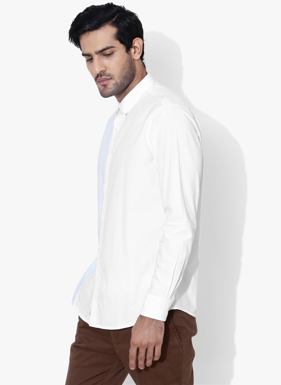 Buroku Color Block Cutaway Collar Shirt