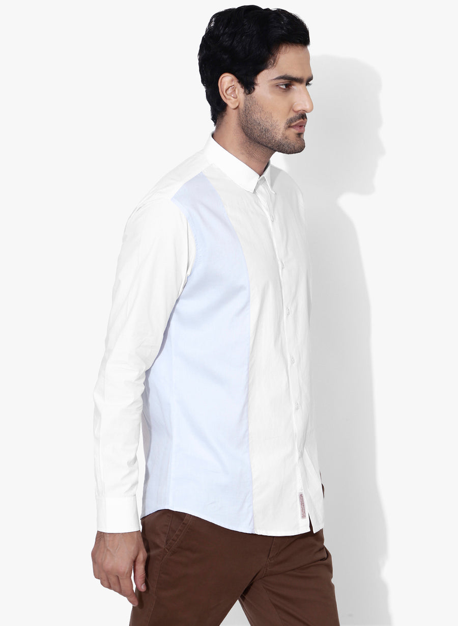 Buroku Color Block Cutaway Collar Shirt