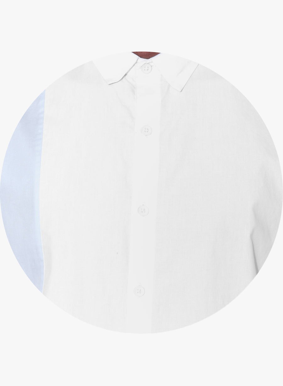 Buroku Color Block Cutaway Collar Shirt