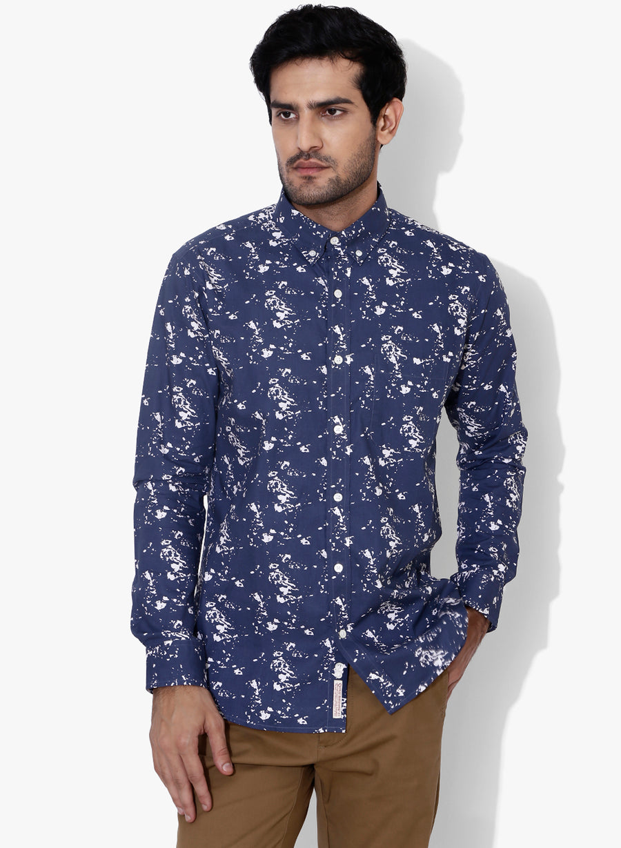 Drift Print Full Sleeves Slim Fit Shirt