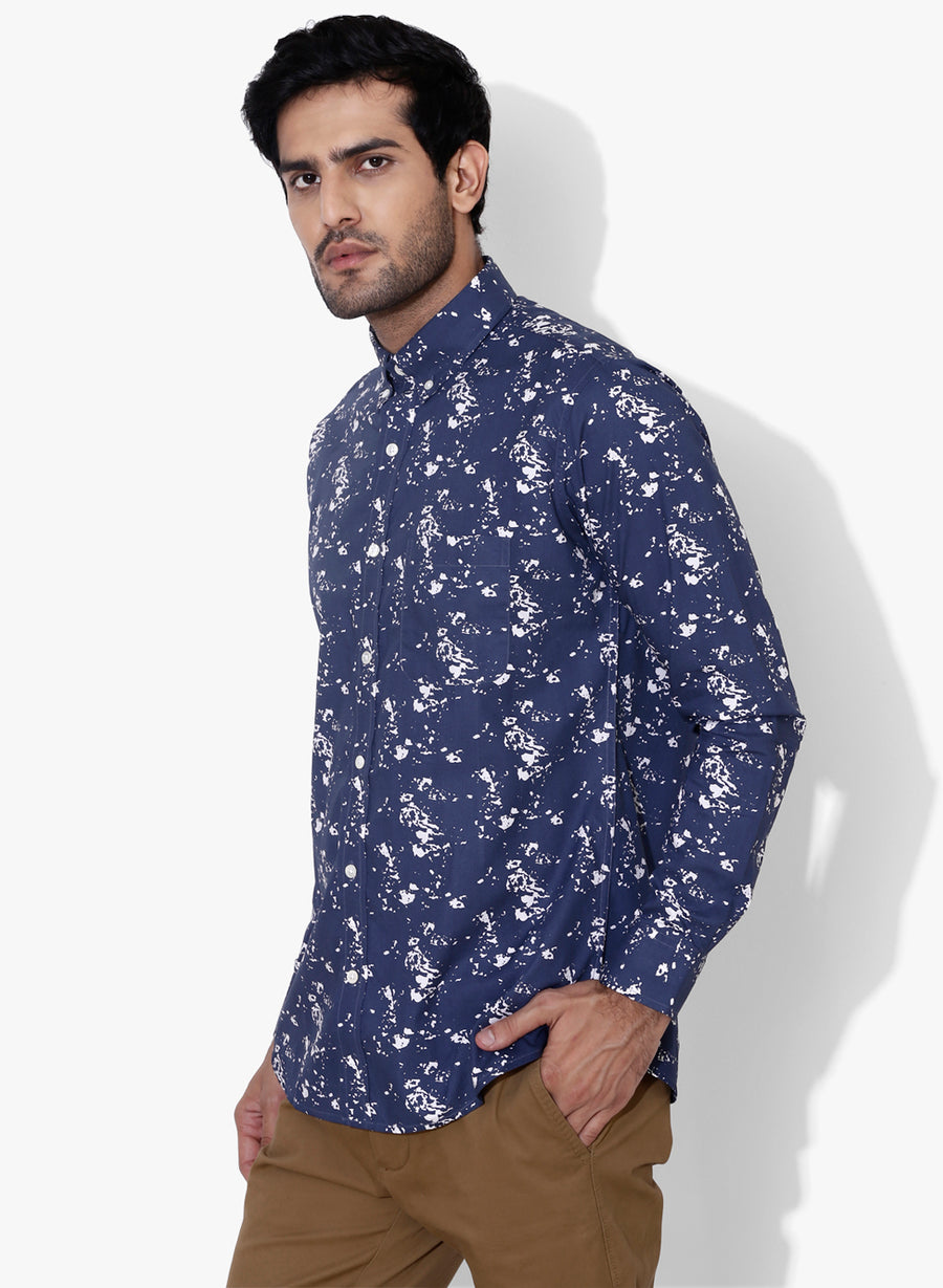 Drift Print Full Sleeves Slim Fit Shirt