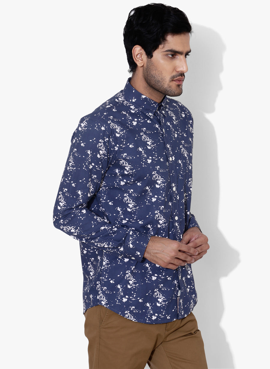 Drift Print Full Sleeves Slim Fit Shirt