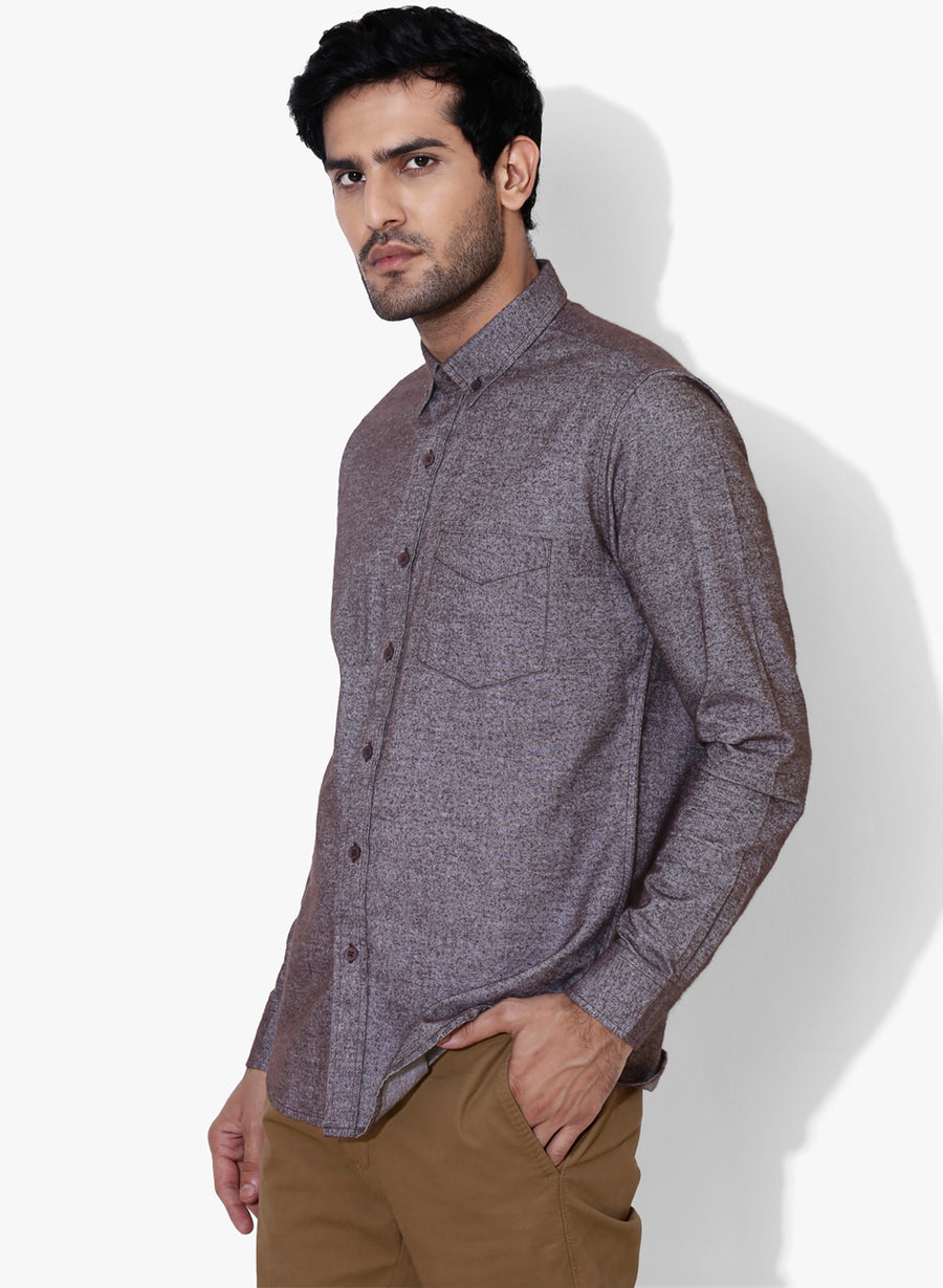 Brushed Cotton Flannel Button Down Shirt