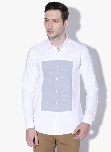 Kukei Color Block Oxford Slim Fit Shirt