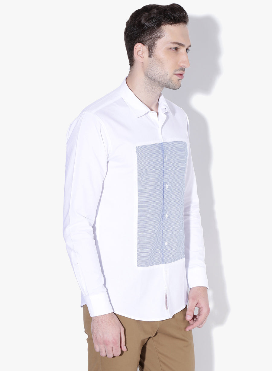 Kukei Color Block Oxford Slim Fit Shirt