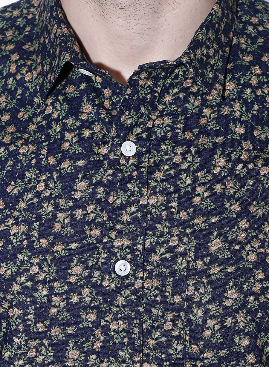 Evening Bloom Print Cutaway Collar Shirt