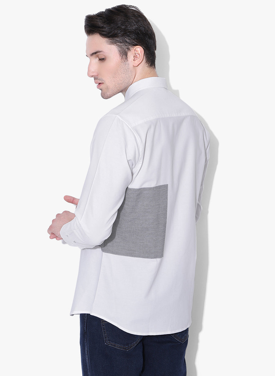 Shiro Color Block Cutaway Collar Shirt