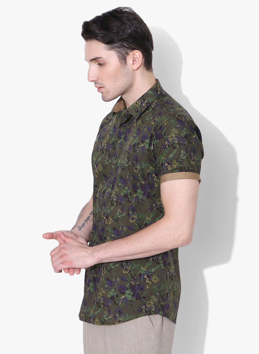 Bloom Print Half Sleeves Shirt