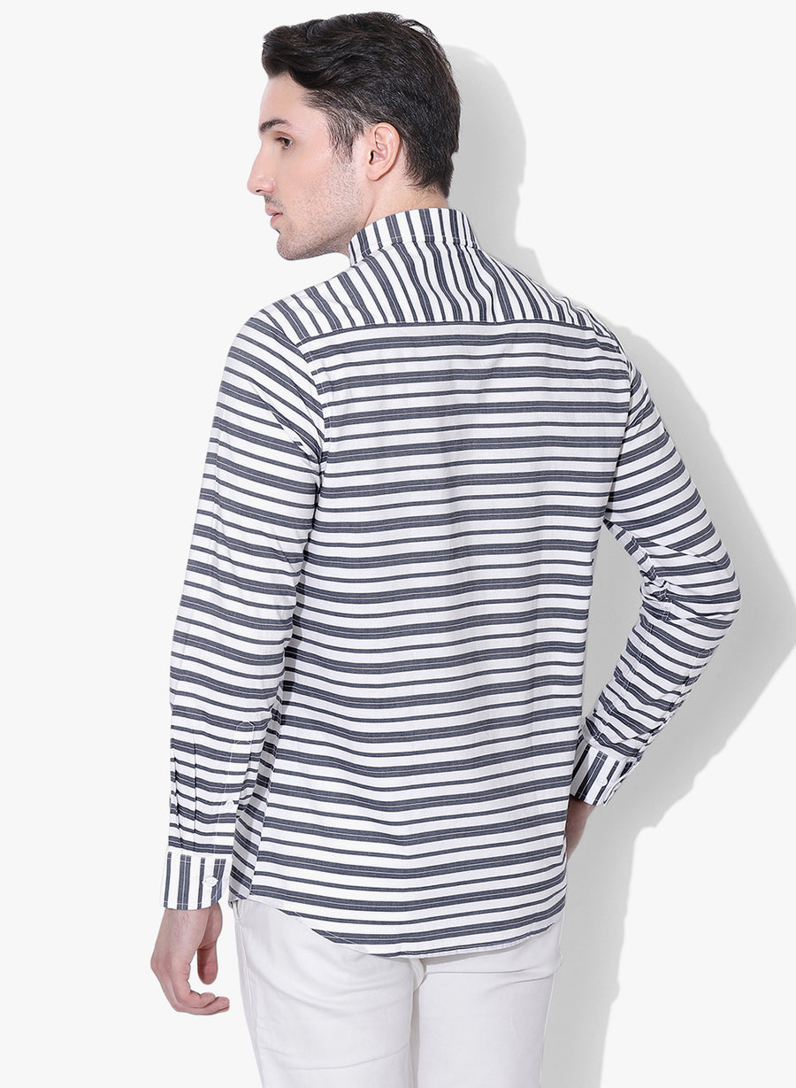 Blue Striper Full Sleeves Button Down Shirt