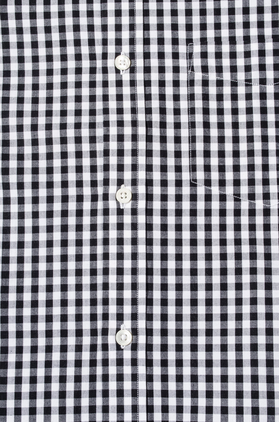 Black & White Gingham Check Button Down Slim Fit Shirt