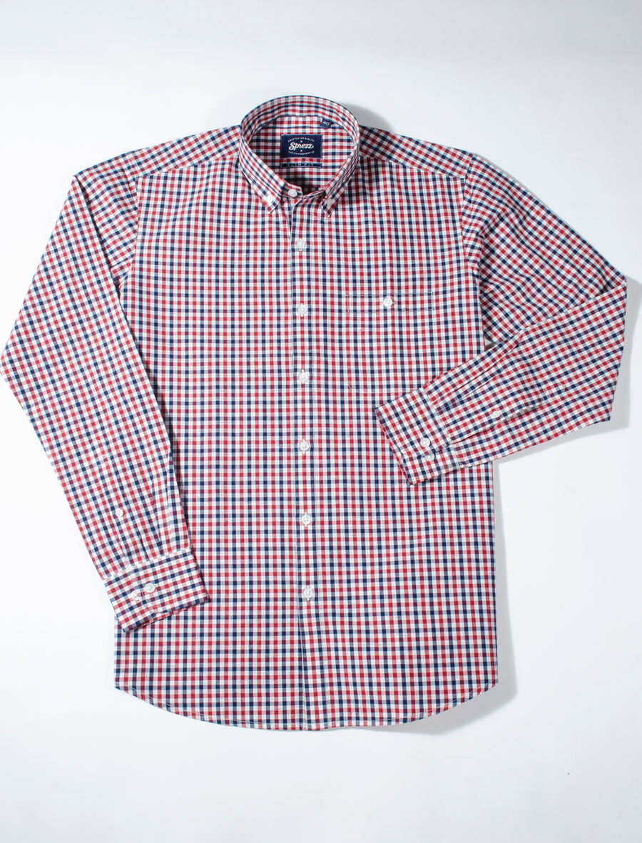 Donegal Multi Gingham Check Button Down Slim Fit Shirt