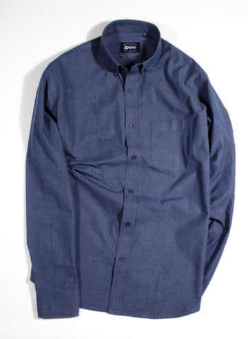 Navy Blue Fil A Fil Button Down Shirt