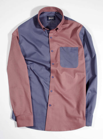 Dual Color Block Oxford Shirt