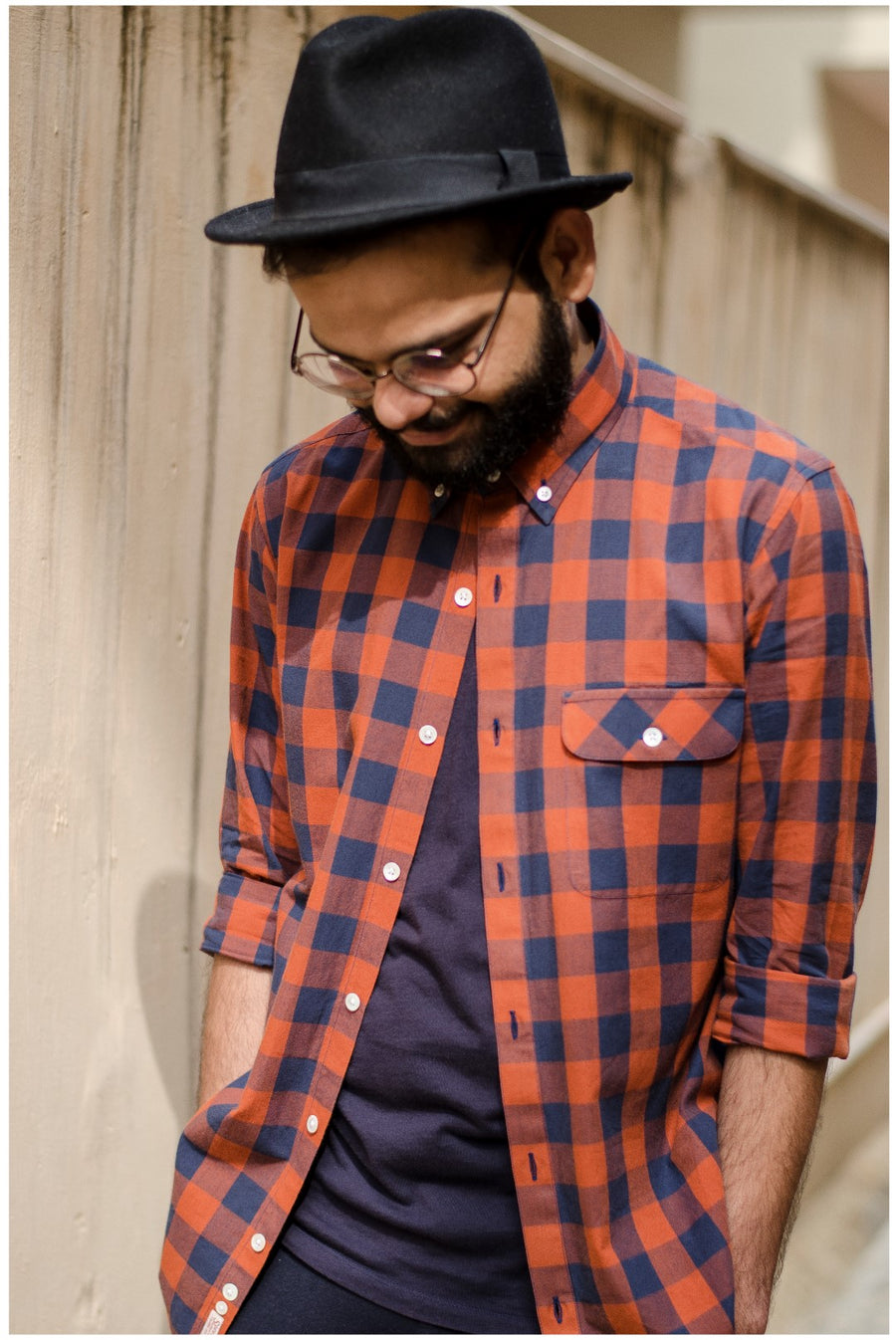 Grunge Check Button Down Shirt