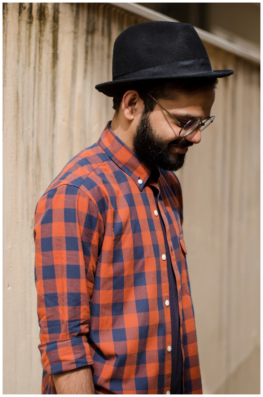 Grunge Check Button Down Shirt