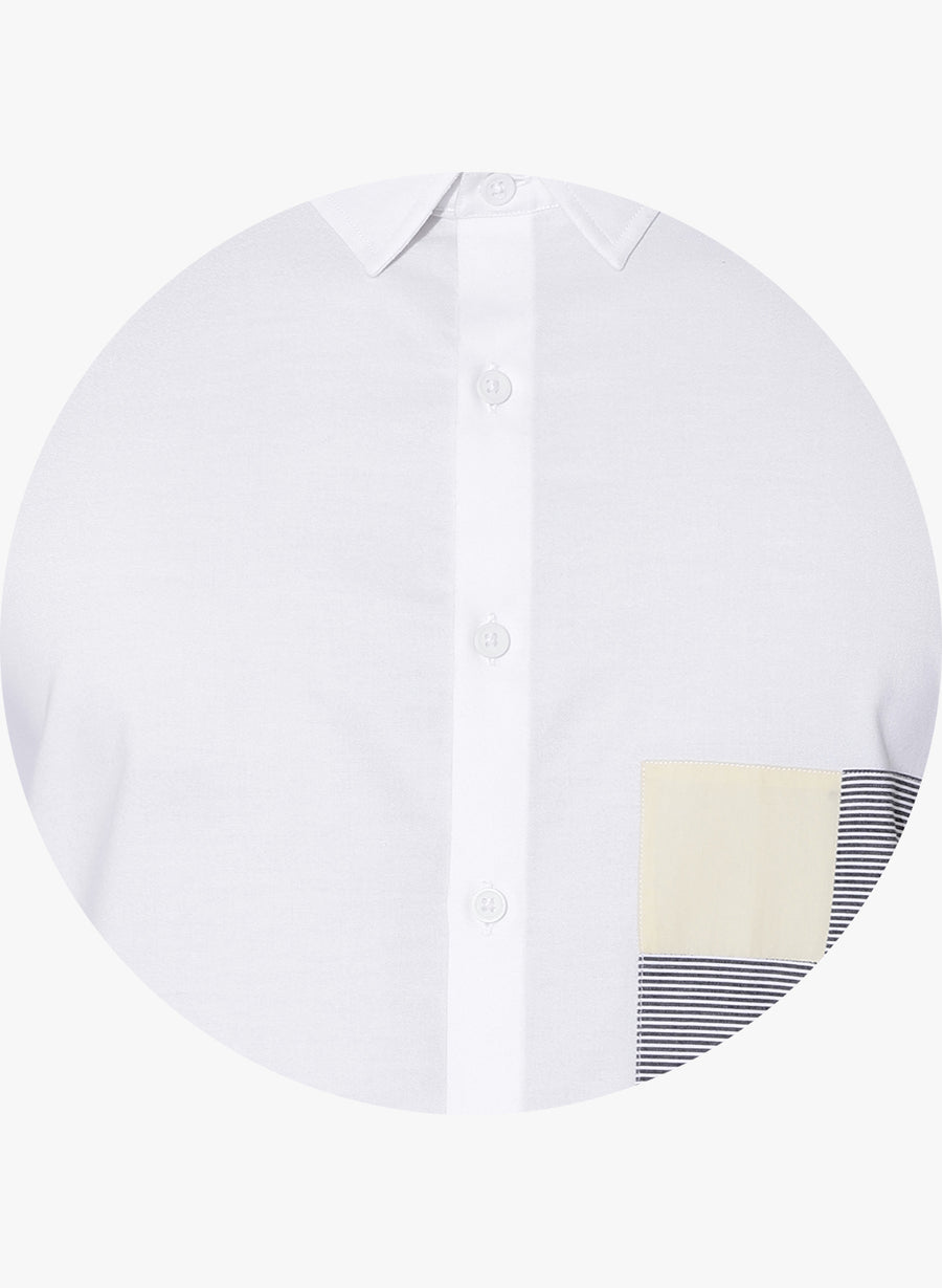 Shiro Color Block Cutaway Collar Shirt