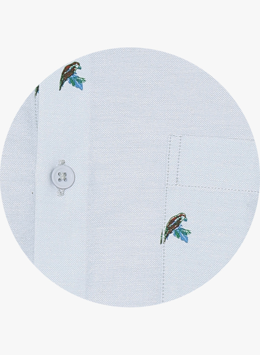 Bird of Prey Print Full Sleeves Button Down Shirt