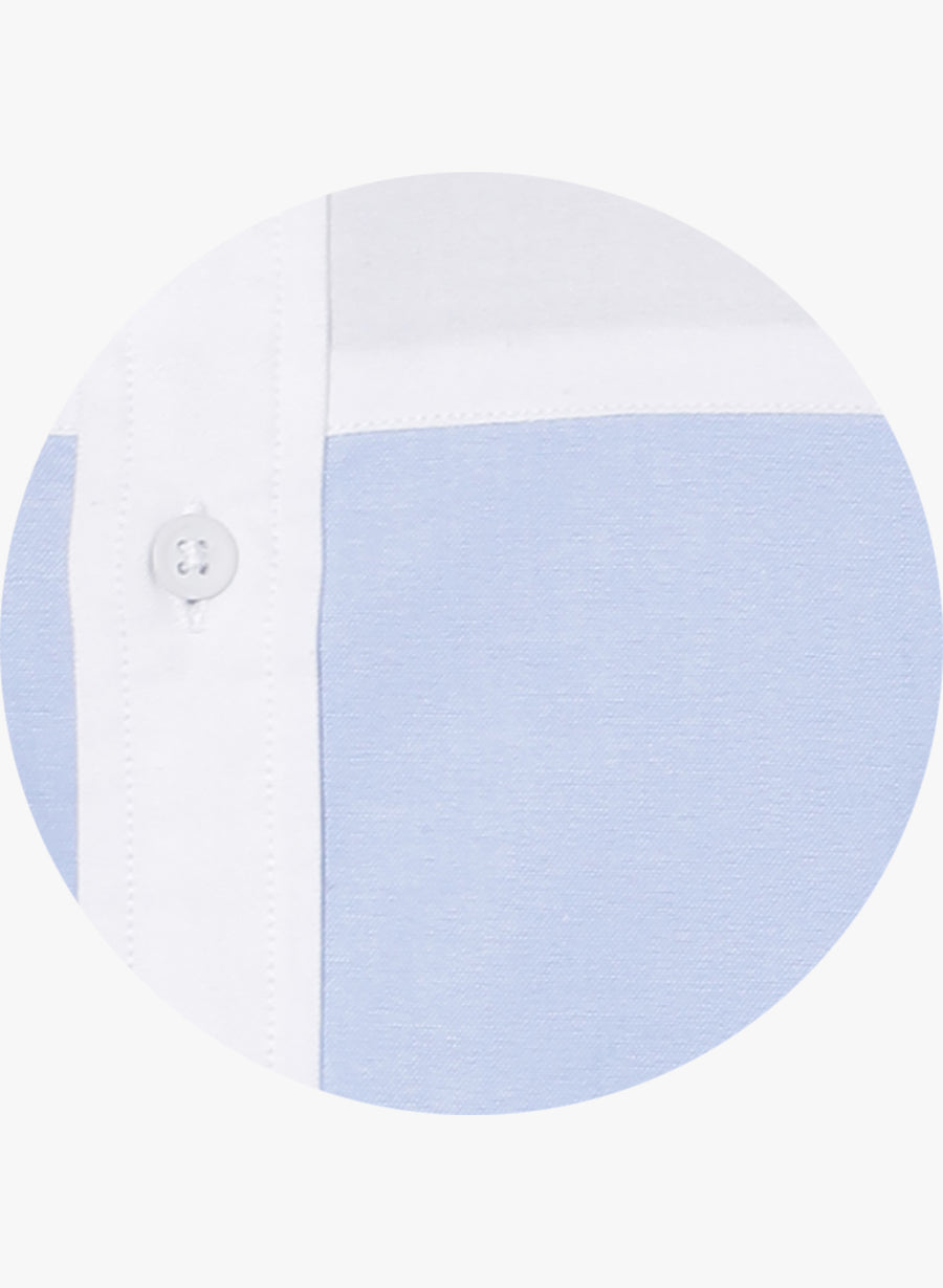White Oxford Color Block Button Down Shirt